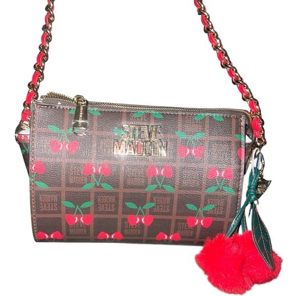 Steve Madden Handbags - Steve Madden Cherry Print Crossbody Bag with Red Accents